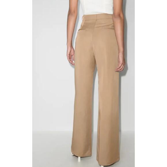 Reformation - Mason high-waist wide-leg trousers/ 4P /Khaki - Picture 3 of 8